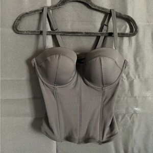 Gray Bustier Bikini Top